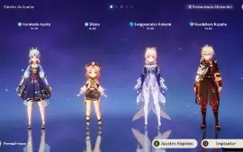 Conta Genshi Impact Varios personagens e sua arma assinatura