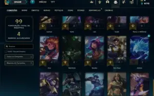 Esmeralda 3 com 50 Champs e 14 Skins + 2 Fragmentos