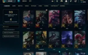 Esmeralda 3 com 50 Champs e 14 Skins + 2 Fragmentos