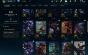 Esmeralda 3 com 50 Champs e 14 Skins + 2 Fragmentos
