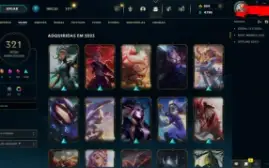 conta lol 321 skins