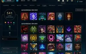 Conta LoL 330 Skins, 541 ícones e Todos os Champions