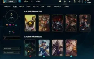 Conta DIAMANTE 3 com 9 skins e 33 champs + espolios