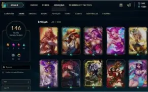 Conta League of Legends, Skins Vitoriosas e Legados