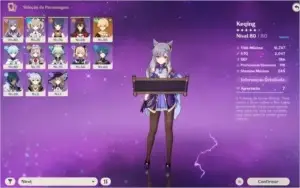 CONTA GENSHIN AR 46 KEQING C1 BUILD PERFEITA