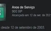 CONTA ANTIGA STEAM 18 ANOS (12 SETEMBRO DE 2003) 5 E 10 ANOS