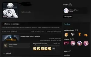 CONTA PRIME CS GO - LV 102 STEAM - 5000 HORAS - Counter Stri