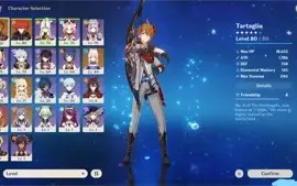 CONTA GENSHIN IMPACT | CHILDE DILUC C1 KOKOMI 6 5* AR 47