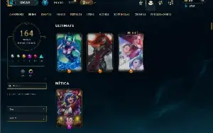 Platina 4 com 155 Champs e 164 Skins ( MID / JG / TOP )