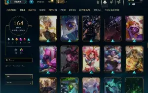 Platina 4 com 155 Champs e 164 Skins ( MID / JG / TOP )