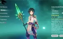 conta genshin impact xiao + lanca de jade + keqing AR 45