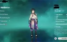 conta genshin impact xiao + lanca de jade + keqing AR 45