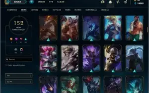 Conta unranked com 145 champs e 152 skins ( MAIN SUP )
