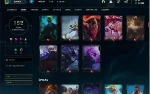 Conta unranked com 145 champs e 152 skins ( MAIN SUP )