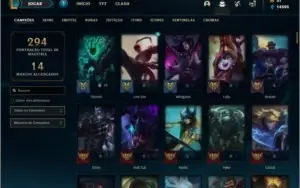Conta unranked com 145 champs e 152 skins ( MAIN SUP )