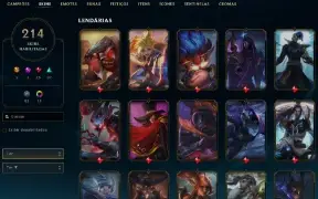 Conta Main Zed - Full Champ -214 Skins - 218 Icone
