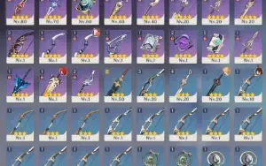 Conta genshin: Andarilho, Hutao, Mona, Jean e Diluc