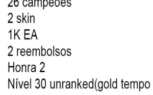 Conta de League of legends 26 campeões 1 skin
