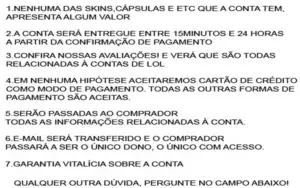 Conta de League of legends 26 campeões 1 skin