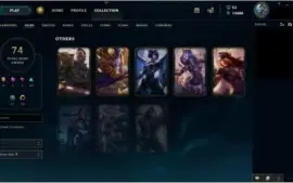 conta d1 todos champs 72 skins