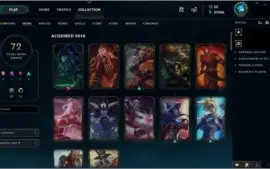 conta d1 todos champs 72 skins