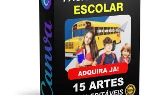 Pack Canva Escolar - 15 Artes Editáveis