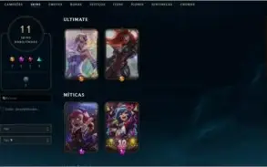 Conta LoL - 2 Skins, ultimate 2 lendárias+ + Valorant Ouro 1