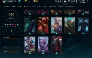 Unranked com TODOS os champs e 140 Skins ( MID / JG / TOP )