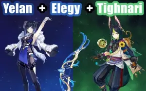 Conta Genshin Impact AR 7 com Yelan, Elegy e Tighnari