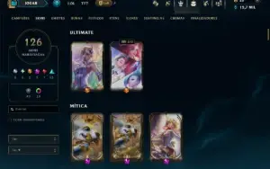Unranked com 125 Champs e 126 Skins +3 Prestigios