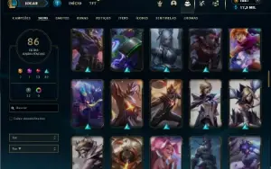 Ouro 1 com 150 champs e 86 Skins + 1800 RP