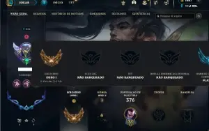 Ouro 1 com 150 champs e 86 Skins + 1800 RP