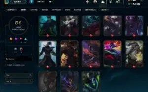 Ouro 1 com 150 champs e 86 Skins + 1800 RP