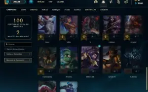 Conta Unranked com 37 Champs e 23 Skins + 2 Fragmentos