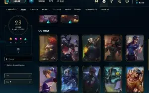 Conta Unranked com 37 Champs e 23 Skins + 2 Fragmentos