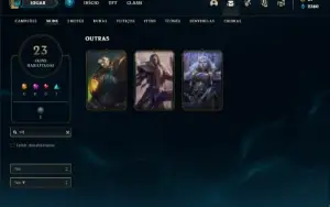 Conta Unranked com 37 Champs e 23 Skins + 2 Fragmentos