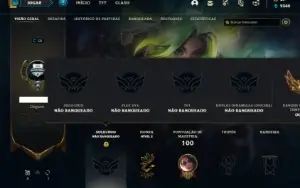 Conta Unranked com 37 Champs e 23 Skins + 2 Fragmentos