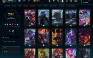 Conta league 290 skins todos campeões - conta no plat