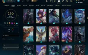 Conta league 290 skins todos campeões - conta no plat