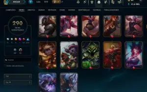 Conta league 290 skins todos campeões - conta no plat