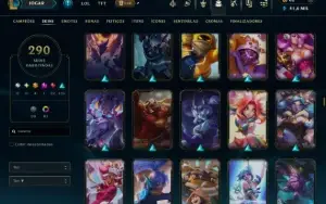 Conta league 290 skins todos campeões - conta no plat