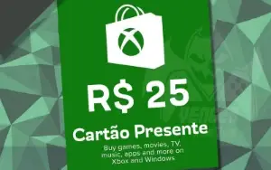 R$ 25 - Cartão-Presente Xbox ENVIO RÁPIDO