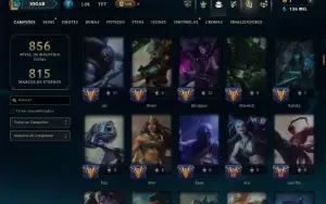Ouro 1 com TODOS os Champs e 457 Skins +12 Vitoriosas