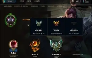 Conta Platina V [FLEX] Ouro V[SOLO/DUO] Todos os Champs