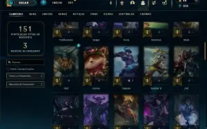 Platina 2 com 70 Champs e 24 Skins +5 Fragmentos