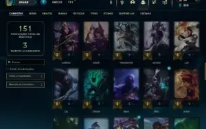Platina 2 com 70 Champs e 24 Skins +5 Fragmentos
