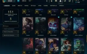 Platina 2 com 70 Champs e 24 Skins +5 Fragmentos