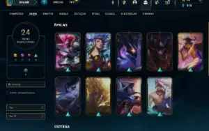 Platina 2 com 70 Champs e 24 Skins +5 Fragmentos