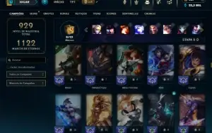 Ouro 3 com TODOS os champs e 281 Skins ( Nivel 740 )