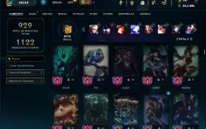 Ouro 3 com TODOS os champs e 281 Skins ( Nivel 740 )